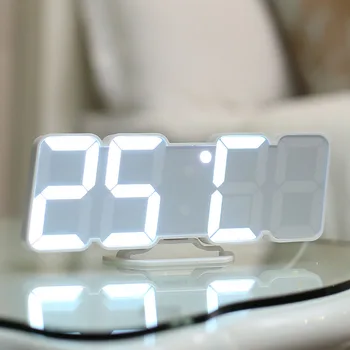 115 vrste barvne spremembe Daljinskim LED digitalna ura Glasovni nadzor Budilka Moderne 3D stenske ure, Namizne termometer ura