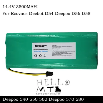 Čistilo Baterije 3500mAh 14,4 V za Ecovacs Deebot D54 Deepoo D56 D58 Deepoo 540 550 560 Deepoo 570 580 Brezplačna Dostava