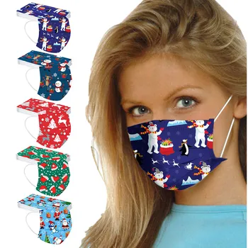 50pcs Debelo Razpoložljivi Masko za Odrasle Božič Masko Natisnjeni Enkratno uporabo Maske Hitra Dostava Brezplačna Dostava Mascarilla Masker