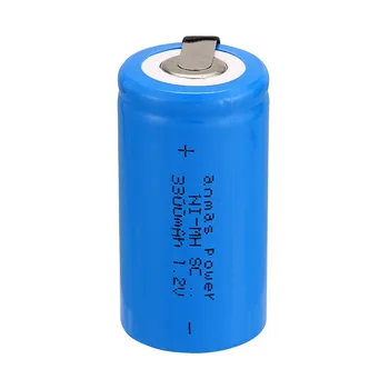2PCS Modra Barva Anmas Moč 1,2 V 3300mAh Polnilna Baterija SC Sub C NI-MH Celice
