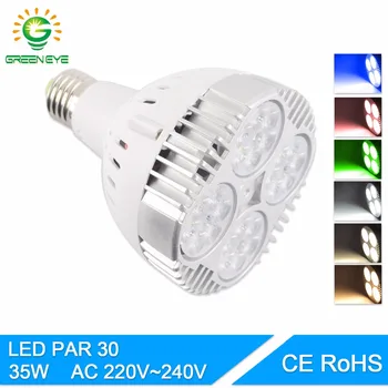 GreenEye PAR30 35W indikatorska Lučka LED Žarometi, AC 220V 240V RGB led par Lampara za Domačo Razsvetljavo SMD 2835 Super Svetla Lampara E27