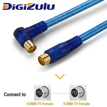 Digizulu RG6 Kabel Antene za Satelitsko 1080p cctv koaksialni kabel Antenski RF Moški na Desni Kotni Moški