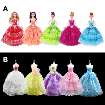 Besegad 5pcs Punčko Oblačila Moda Elegantno Poročno zabavo, Obleke, Obleke Kostum Obleko Pribor za Barbie je 11,5-palčni Dekle Lutka