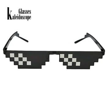 Kaleidoscope Očala Pixel Očala, ki se ukvarjajo s to sončna Očala Moških Thug Life 8-bitno Očala za Moške