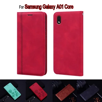Za Samsung A01 Jedro Primeru SM-A013G Usnja Flip Book Funda Pokrovček Za Samsung Galaxy A01 01 Jedro Primeru Telefon Zaščitni Lupini