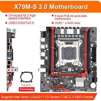 JINGSHA X79 3.0 chipset motherboard Xeon E5 2640 V2 LGA 2011 4Pcs x 8GB= 32GB DDR3 1333 ECC REG pomnilnik SATA3 M. 2 SSD vmesnik