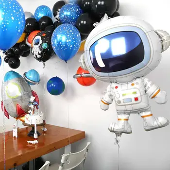 50pcs Risanka Astronavt Baloni Kul Raziskovanje Prostora Aluminijasto Folijo Žogo Za Baby Tuš Rojstni Okraski Otroci Balon