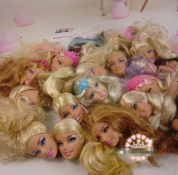 5pcs/veliko Izvirnih Lutka Glavo Mešanica Različnih Slog Blond Rjave Lase DIY Pribor Za Barbie Lutka Zbirka Darilo za Rojstni dan