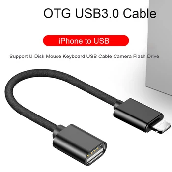 8 pin OTG USB za Apple Fotoaparat nastavek za strele iOS 13 14 USB Moški-Ženski Kabel Za IPhone 6 7 8 X