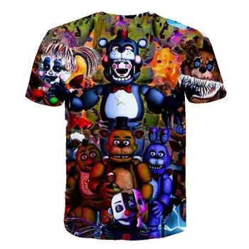Smešno Igri Fnaf 3D T shirt Novi Fant FNAF T srajce Pet Noči na Freddy ' s Poletne Ulične Tshirt T-shirt Anime Risanke Vrhovi
