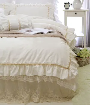Romantični princesa posteljni set, dvojni polno kraljica kralj bombaž fairyfai eno dvojno domačega tekstilnega bedspread vzglavnik odeja pokrov
