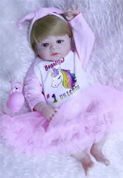 Blond lasje Bebe dekle prerojeni bonecas 22