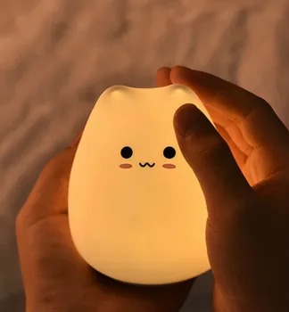 Vroče Prodajo 7 Barvo Luminaria Silikonski Spreminjanje LED Nočna Lučka Sanje Luštna Mačka Noč Svetilke Za Otroke Okrasite Mizo Luči Darilo
