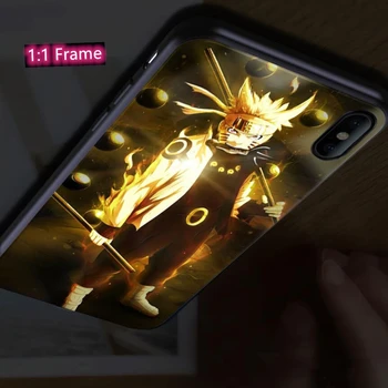 Klic Bliskavico LED Osvetlitev Sasuke Primeru Telefon Za iPhone X 11 Pro XS MAX 6 7 8 Plus SE 2020 Glas Spomnite Kaljenega Stekla Nazaj Kritje