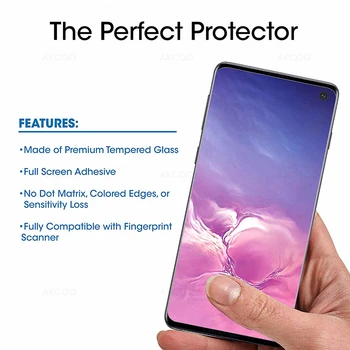 Akcoo S10 kaljeno steklo zaščitnik zaslon z VELIKIMI UV Lučka za Samsung Galaxy S8 9 10 Plus UV Stekla za Pojasnilo 8 9 10 Plus stekla