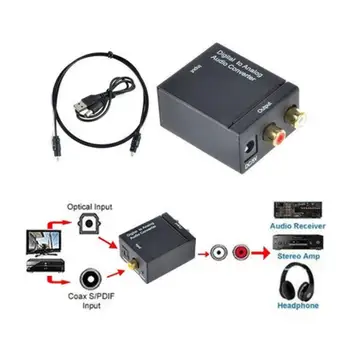 Digitalno Analogni Pretvornik 3.5 Jack RCA DAC Spdif Ojačevalnik Dekoder Optični Koaksialni Kabel USB Za Slušalke Avdio dekoder