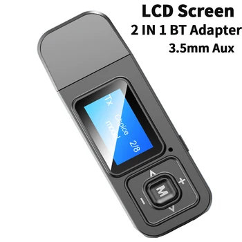 Bluetooth 5.0 Sprejemnik Oddajnik Zvočna kartica LCD Zaslon 3.5 mm Aux Brezžične Stereo Glasbe Adapter Za TV PC Avto Zvočniki