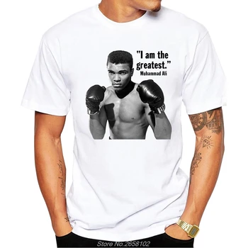 Muhammad Ali Fotografijo T-shirt 2019 Letnik Priljubljena Kratkimi Rokavi Moški Majica Fashion O-Vrat Vrhovi Kul Tee Srajce Harajuku Ulične