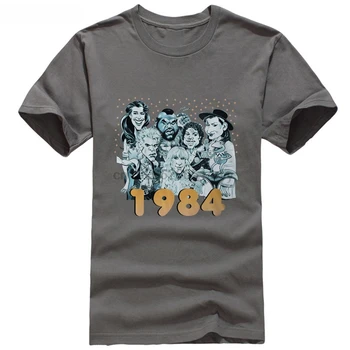 1984 T-shirt Brooke ShieldsMr-TMichael JacksonBoy GeorgeBilly IdolSplash smešno, Bombaž majica s kratkimi rokavi