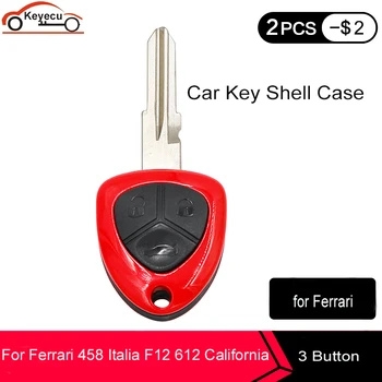 KEYECU Smart Remote Avto Ključ Lupini Primeru Fob 3 Gumb za Ferrari 458 Italia F12 612 Kaliforniji 599 GTB Fiorano Z Logotipom