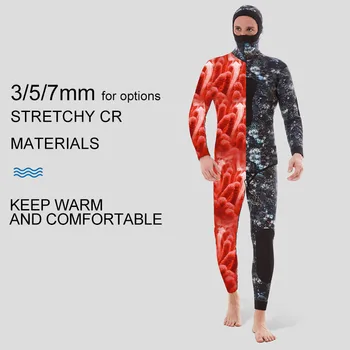Strokovno 5 mm Neoprena mokra Obleka Za Spearfishing, Plavanje, Podvodna Potapljaška Oprema Ustrezala Nastavite Moških Snorkeling Mokro Obleko