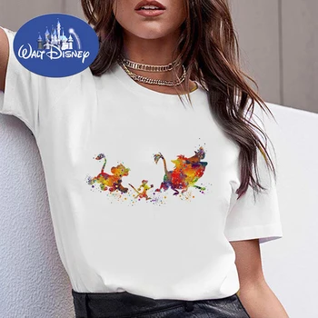 Disney je Levji Kralj majica s kratkimi rokavi Ženske Ropa Mujer Estetske Graphic T-majice Ulične Poletje Tshirt Priložnostne Osnovna Bela majica s kratkimi rokavi