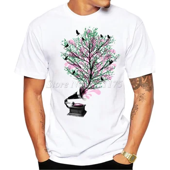 Moške 2019 Moda Creative Sound of Nature Design T Shirt Fant Kul Vrhovi Hipster Natisnjeni Poletje T-shirt