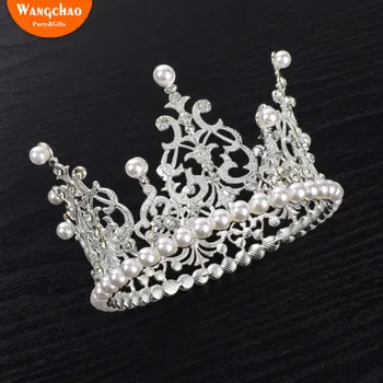 12*7.5 cm Pearl Diamantno Krono Torto Pokrivalo Happy Birthday Cake Pokrivalo Kraljica Princesa Poročno Dekoracijo Ženske Stranka Dobave Darilo