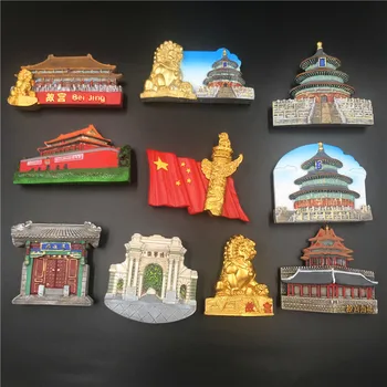 Tian An Men Tempelj Nebes Palača Muzej Tsinghua Vrt Kitajski Slog Spominek 3D Hladilnik Nalepke, Hladilnik Magneti