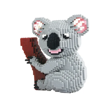 MP 6742 Živali Risanka Koala uganka Koalas Divje Hišne živali, Drevesa 3D Model gradniki za Vgradnjo DIY Mini Diamond Opeke Igrača za Otrok Otroke