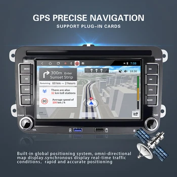 7 Palcev Univerzalni Avto Radio, GPS Navigacija Multimedia Player Andriod 10.0 za VW Passat, Golf Tiguan Za Skoda