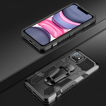 Za iPhone 12 Pro Max Primeru Mini 11 Pro Xs Xr SE 2020 8 7 Plus 6 6s Oklep Shockproof Magnetni Obroč Nosilec Hibridni Vojaške Pokrov