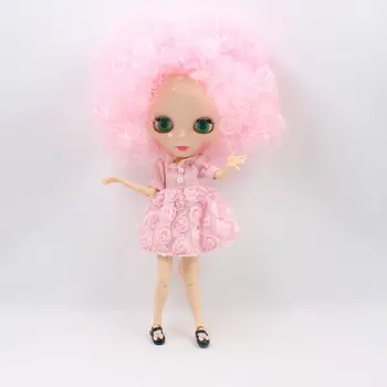 LEDENO DBS Blyth lutka roza malo curl lase z veliko las, SKUPNI organ 1/6 bjd dekle igrače DIY QE126