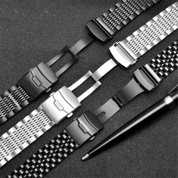 20 mm 22 mm iz Nerjavečega Jekla, Trak za Samsung Galaxy Watch Prestavi S2 S3 Aktivna 2 Huawei Watch 2 pro GT 2 Trdna Kovinska Zapestnica Band