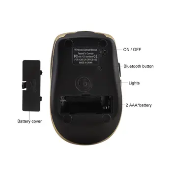 CHYI Brezžična Bluetooth Miška 1600 DPI Brezžična Ergonomsko Optični Za Tablični računalnik Prenosni RAČUNALNIK