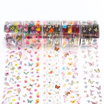 10 pisan metulj cvetje transparentno dno vrečke