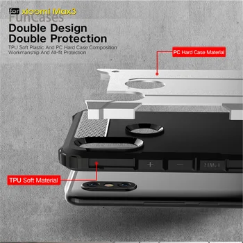 Za Xiaomi Mi Max 3 Primeru Zajema Luksuzni Težko Krepak Hibridni Oklep Silikonski Slim TPU Opremljena Primeru za Xiaomi Mi Max 3 mi husa