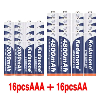 Novi 1,2 V 4800mAh NI MH AA Baterije za ponovno Polnjenje+AAA Baterije 3000 mAh Rechageable Baterija NI-MH 1,2 V AAA Baterija + Polnilec