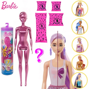 Prvotni Barbie Lutke Barve Razkrivajo Slepo Polje Lutka Pribor Presenečenje Moda Baby Dekle Igrače DIY Playset Otroci Igrače Razbarvanje