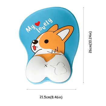 Lepe Risanke Mouse Pad Z Zapestje Podporo Ergonomska 3d Mousepad Anti-slip Zapestje Pad Anime Pes Mousepad Corgi 2021 Vroče Cosplay