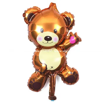 Debelo 50pcs/veliko 45*27 cm Srčkan Fant&Dekle Birhtday Stranka Baloni mini Medved medvedek folija balon aluminija baloni