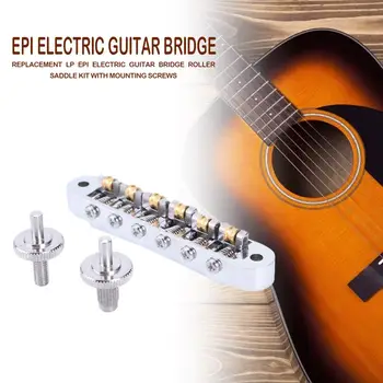 Nastavljiv Tune-O-Matic Bridge Roller Sedlo z Vijaki za LP EPI Električna Kitara Instrumente, Kitaro Pripomočke, Silver