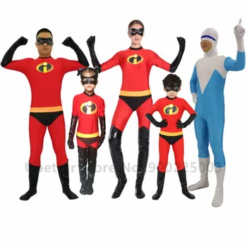 Otroci Odraslih Neverjetno Superheroj Cosplay Kostumi Za Noč Čarovnic Družino Incredibles Kostum Lycra Spandex Jumpsuits Bodysuits C064
