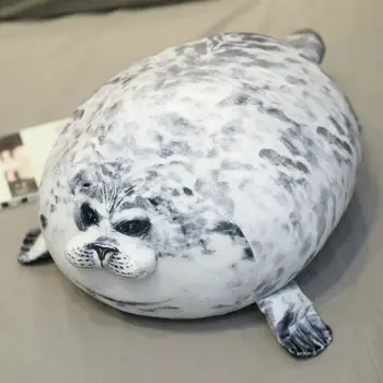 3D Tiskanje Visoke Kakovosti Japonska Roundest Pečat Blazino Puhasto Pečat Blazine, Polnjene Morske Živali siva pečat Darilo Za Dekle, Fant, Rojstni dan