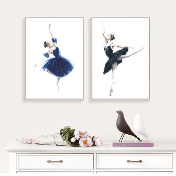 Nordijska Ballet Dekle Ples Plakat Slikarstvo na Platno Plakatov in Fotografij Cuadros Wall Art Za dnevno Sobo, Spalnica Doma Dekor