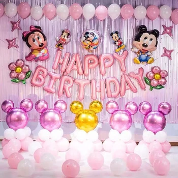 Disney Mickey Miške Minnie Aluminija Film Balon Dekoracijo Risanka Rojstni dan otroci Baby Tuš Latex Balon Igrača Zraka Globos